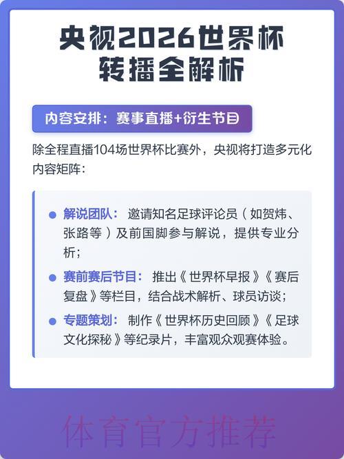 2026世界杯赛事直播全解析：最新转播版权归属一览